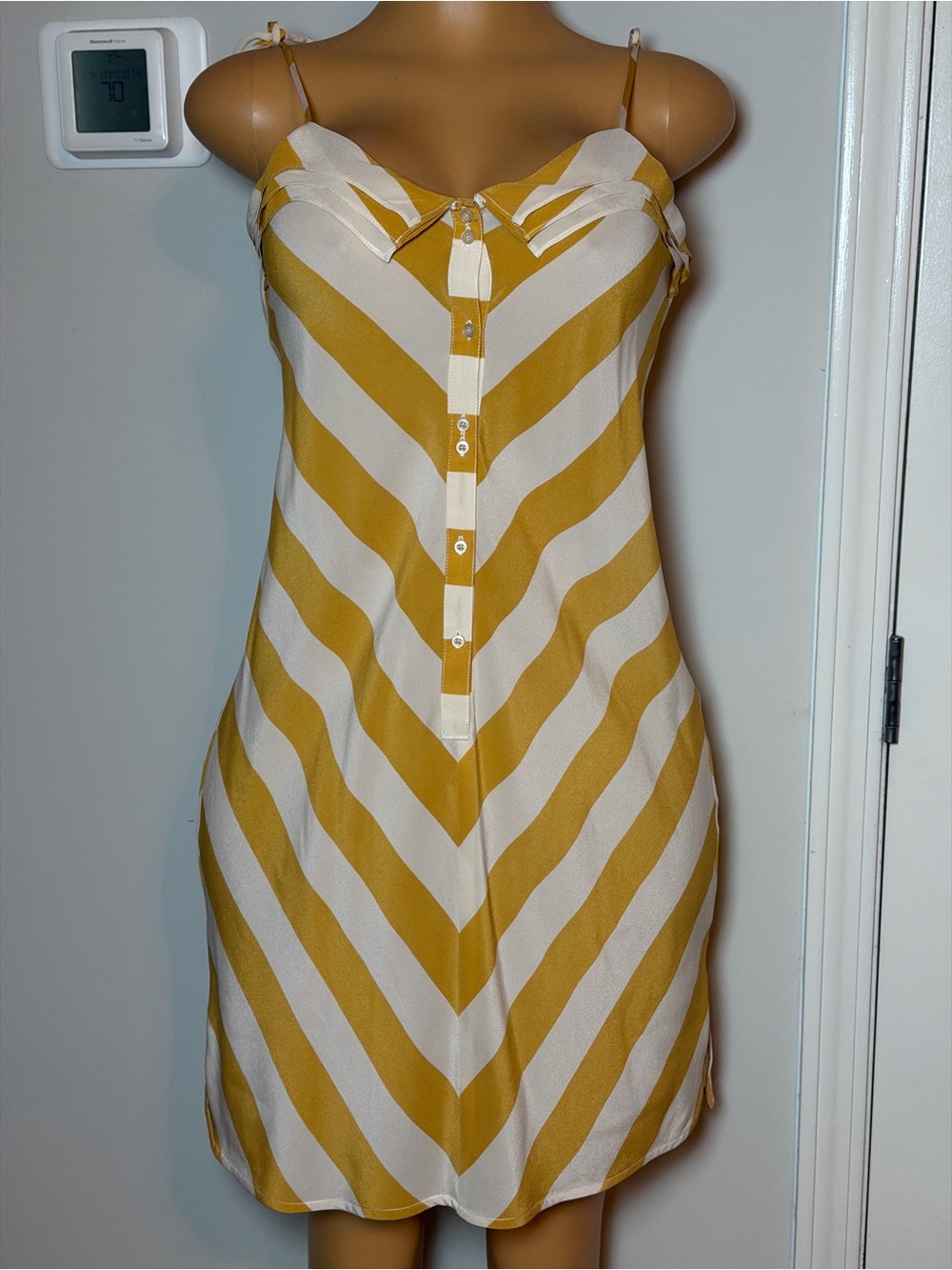 Quiksilver 100% Silk Striped Mini Dress